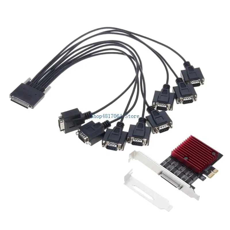 T3LB 8 Channel PCIE to RS232 Card Adapter Expansion Adapter Controller for PC