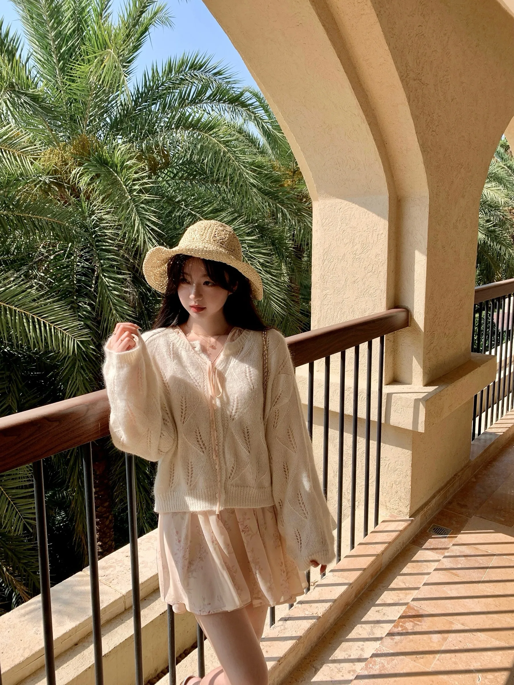 

Elegant Woolen Knitted Open Cardigan Coat for Women Spring Season Four Strand Thread Ladies Fashion Loose Fit Long Sleeve V Neck