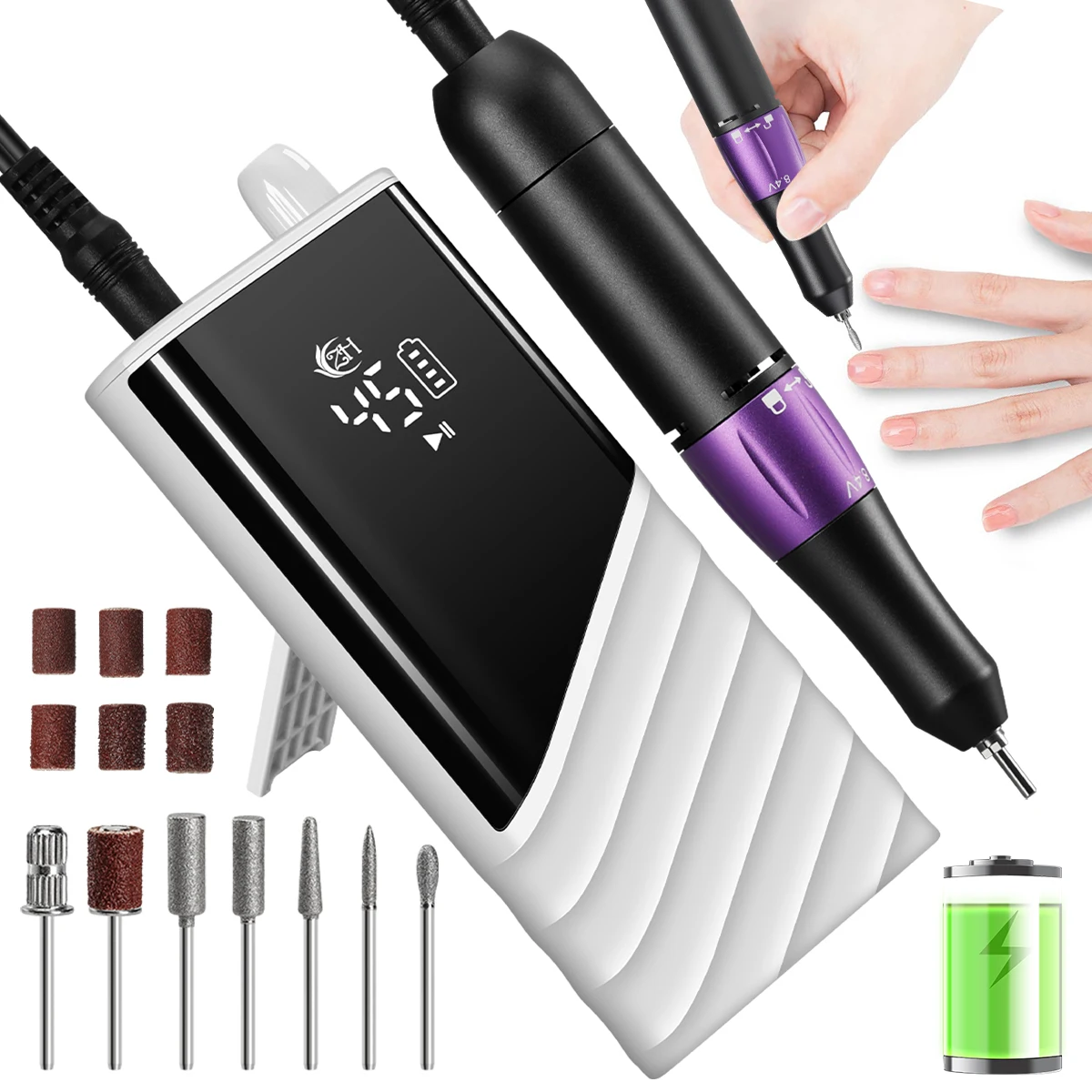 45000RPM nail drilling machine Rechargeable electric nail drill Glue removal Professional nail machine equipment for home nail