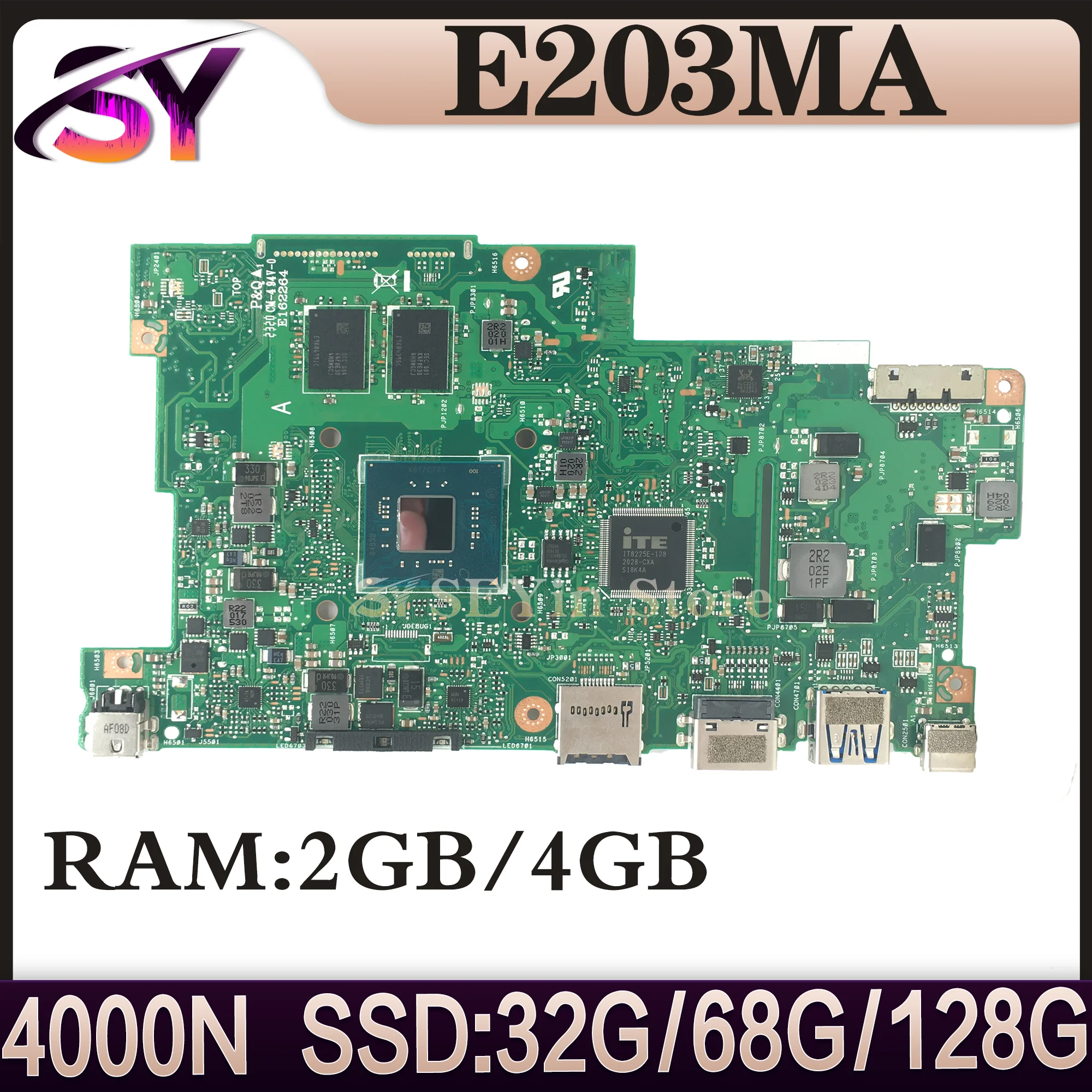 Mainboard E203MA E203MAH E203MAR E203MAS L203MAH W203MAH R203MA R203MAH Laptop Motherboard N4000 2G/4G-RAM SSD-32G/64G/128G