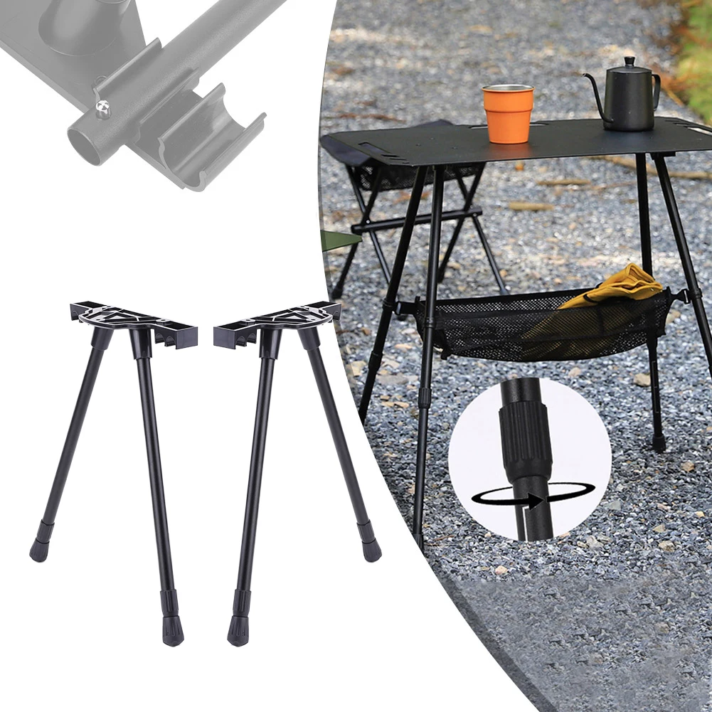 Folding Camping Table Legs Metal Foldable Table Legs Adjustable Height Workbench Legs DIY Camping Equipment Outdoor Travel