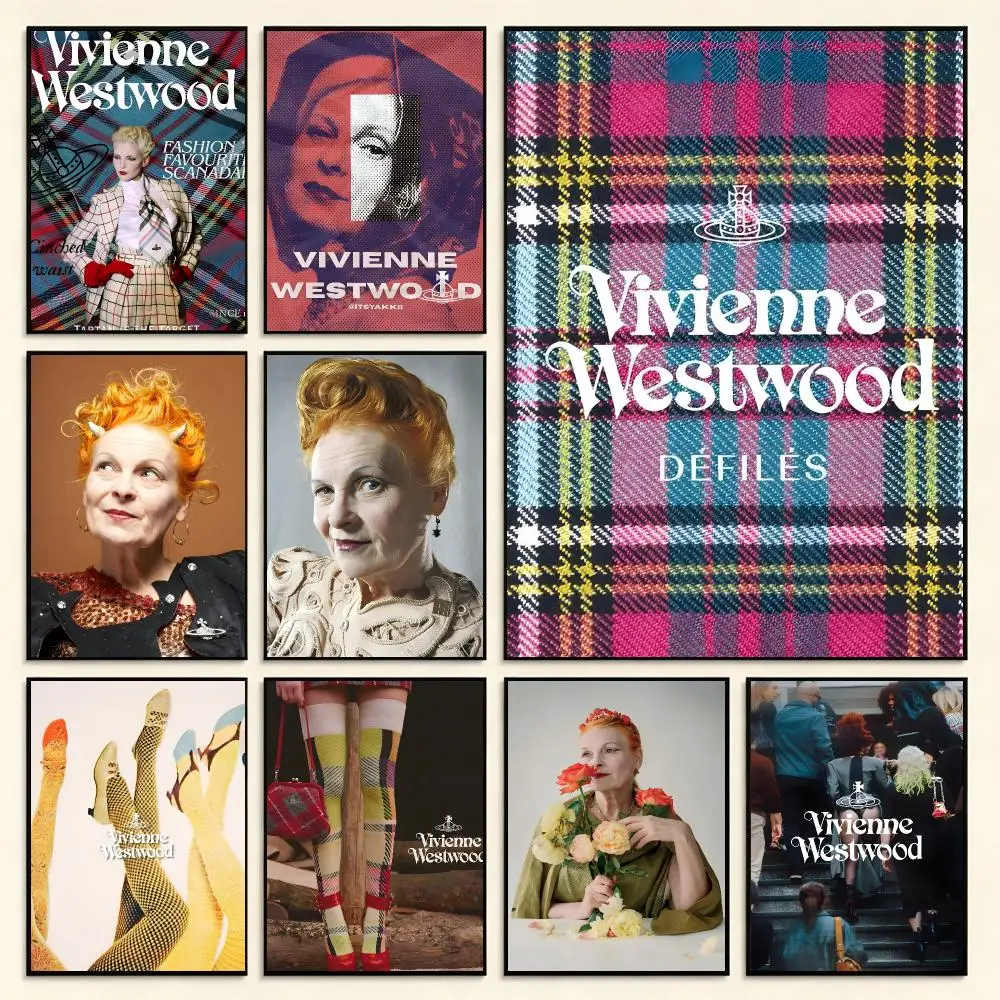 Designer Fashion V-Vivienne Westwood Poster Digital Solvent Print Waterproof PP Fade-Resistant Wall Art Room Decor Gift