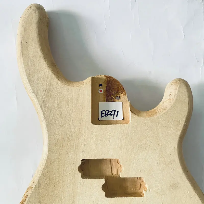 EB371  Solid Wood Electric Bass Body for 4 String PJB Pickups DIY Replace with Solid Basswood Unfinsihed Wood Damage