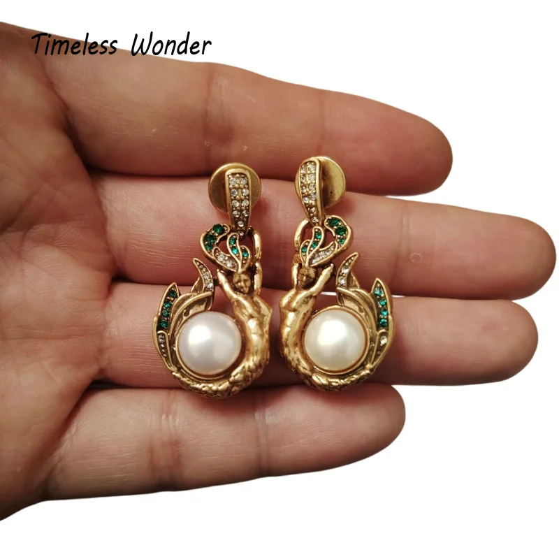Timeless Wonder Brass Zircon Geo Stud Earrings Women Designer Jewelry Trendy Gift Top Classy Simple Neat 5133