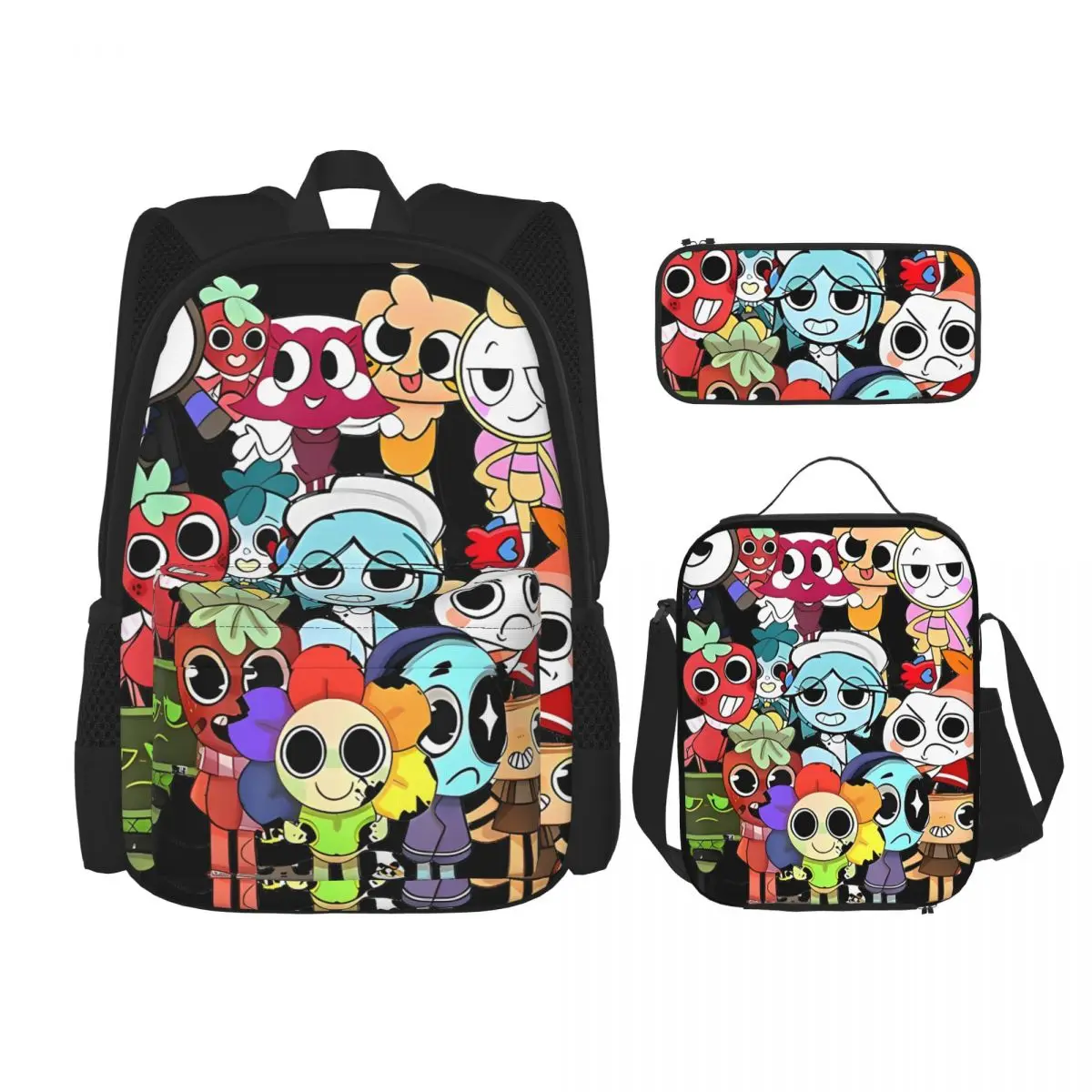 D-Dandys W-World Woahhhh عيد الميلاد 3 قطعة/المجموعة حقيبة الظهر للمراهقين Daypack حقيبة الغداء مقلمة #1