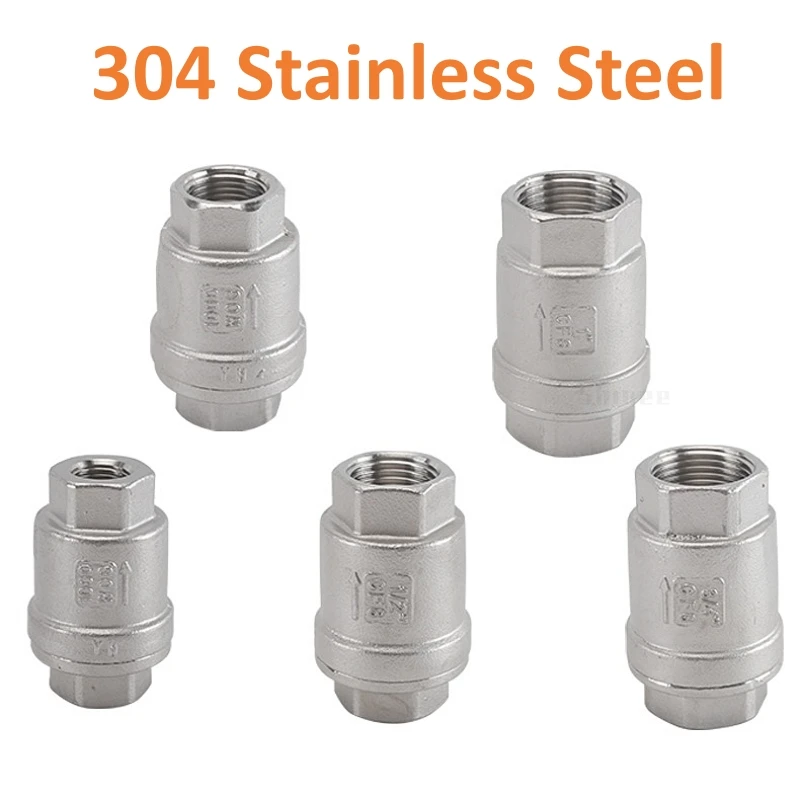 304 stainless steel swing check valve H14W H12W H11W horizontal threaded one-way valve Water pipe check valve 1/2 3/4 1“ 1-1/4”