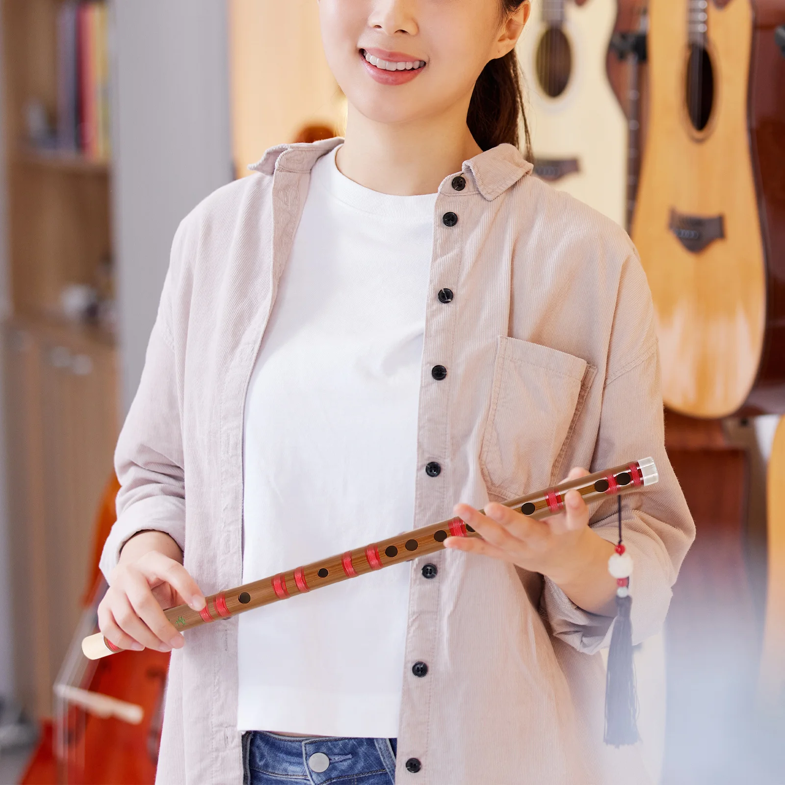 

Bamboo Flute For Beginner Student Chinese Traditional Music Instrument Long Flute Portable Smooth Surface Starter Musical