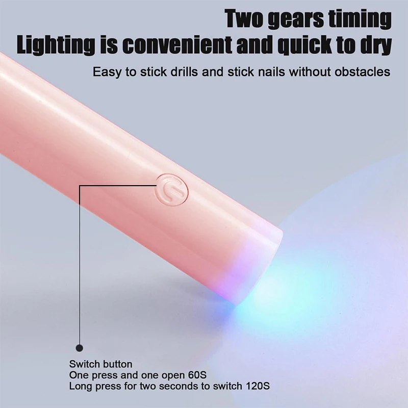 مصباح أظافر صغير ومحمول، آلة العلاج بالضوء، نوع تخزين البطارية، ضوء مستقيم للأظافر، معالجة الخبز الصغير بالأشعة فوق البنفسجية