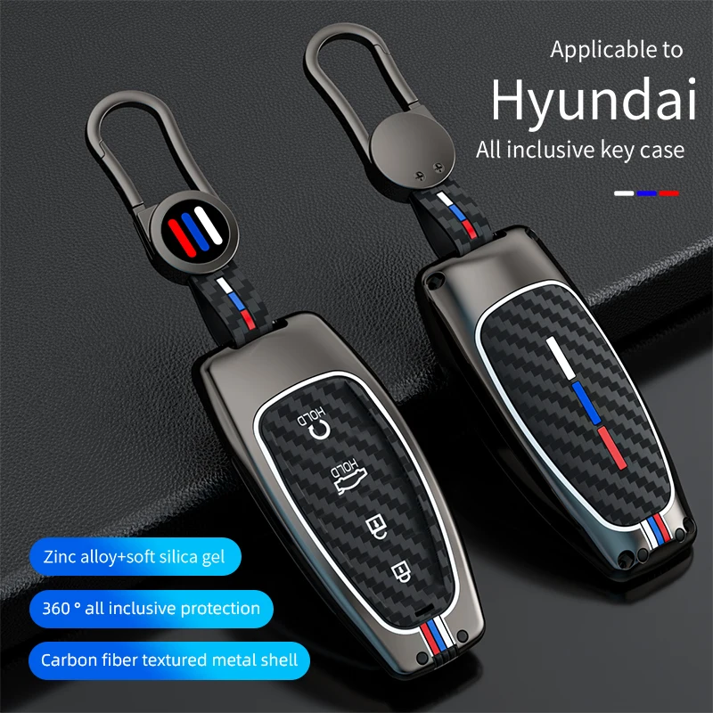 Zinc Alloy 3 4 5 6 7 Buttons Remote Key Fob Case Cover for 2020-2021 Hyundai Sonata Nexo DN8 Santa Fe TM Tucson NX4 Staria Ioniq