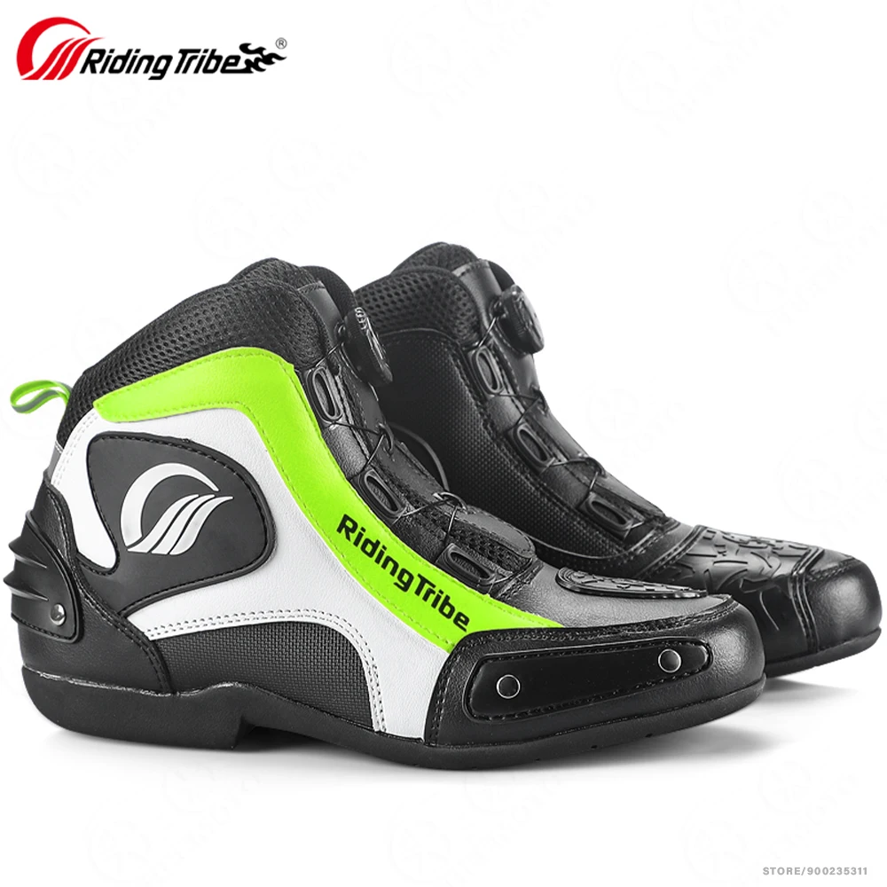 Botas de moto transpirables para hombre, calzado para montar en vehículos todoterreno, equipo de carreras callejeras