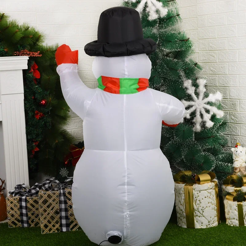 Christmas Inflatable Snowman with Colorful Rotating LED Lights Blow Up Snowman Outdoor Lawn Yard Garden Xmas Holiday Decorations