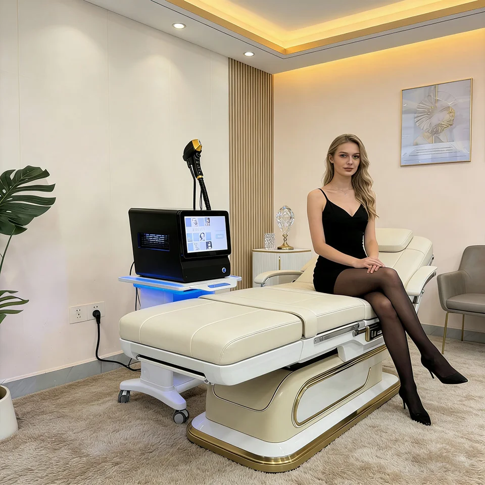 

ntelligence 4000W 808nm Diode Laser Hair Removal Machine Care Facial Body Hair Removal Cooling 3Wavelength Painless Epilator