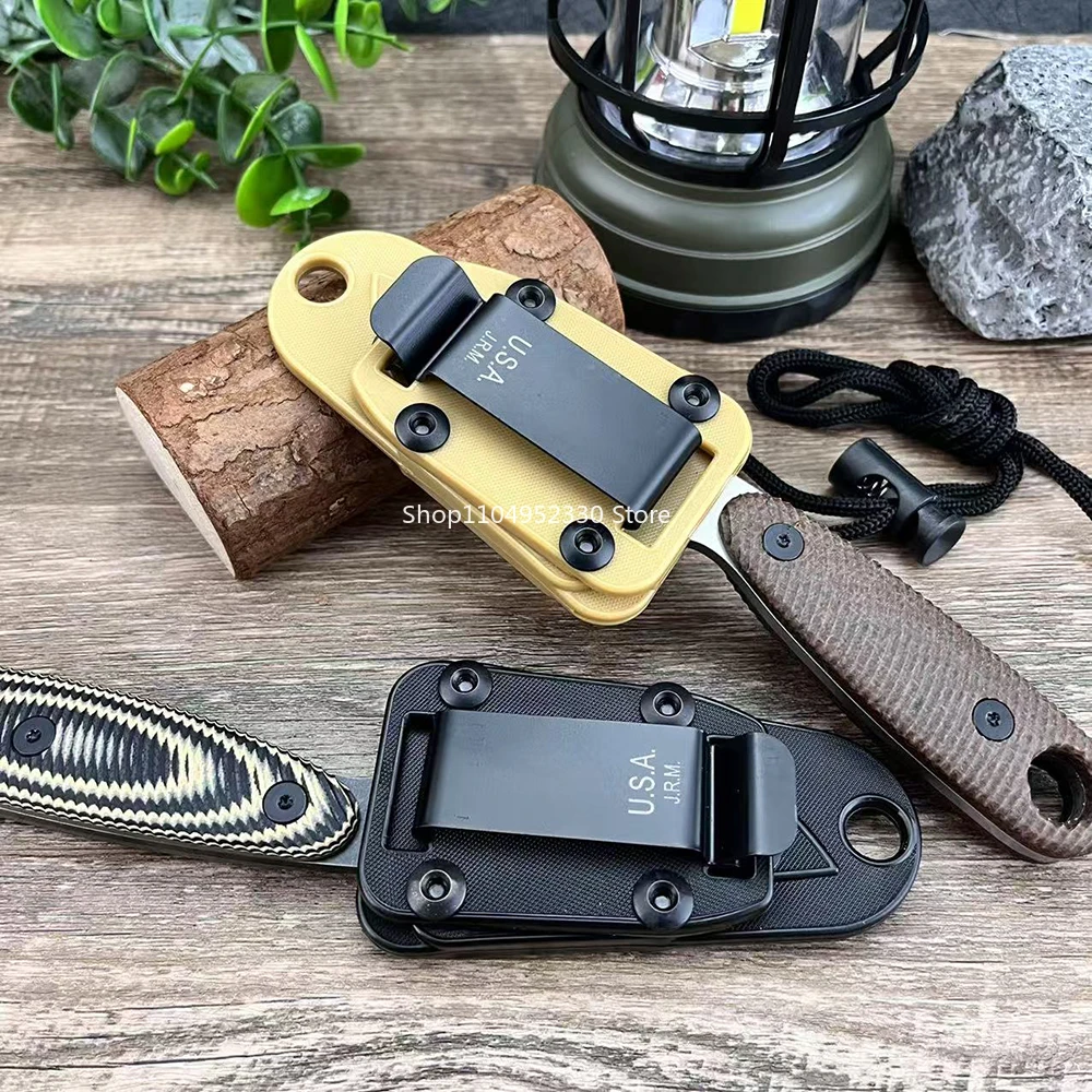 Faca reta tática de alta dureza com bainha, multiferramentas de sobrevivência para montanhismo ao ar livre, também para caminhadas, pesca, resgate