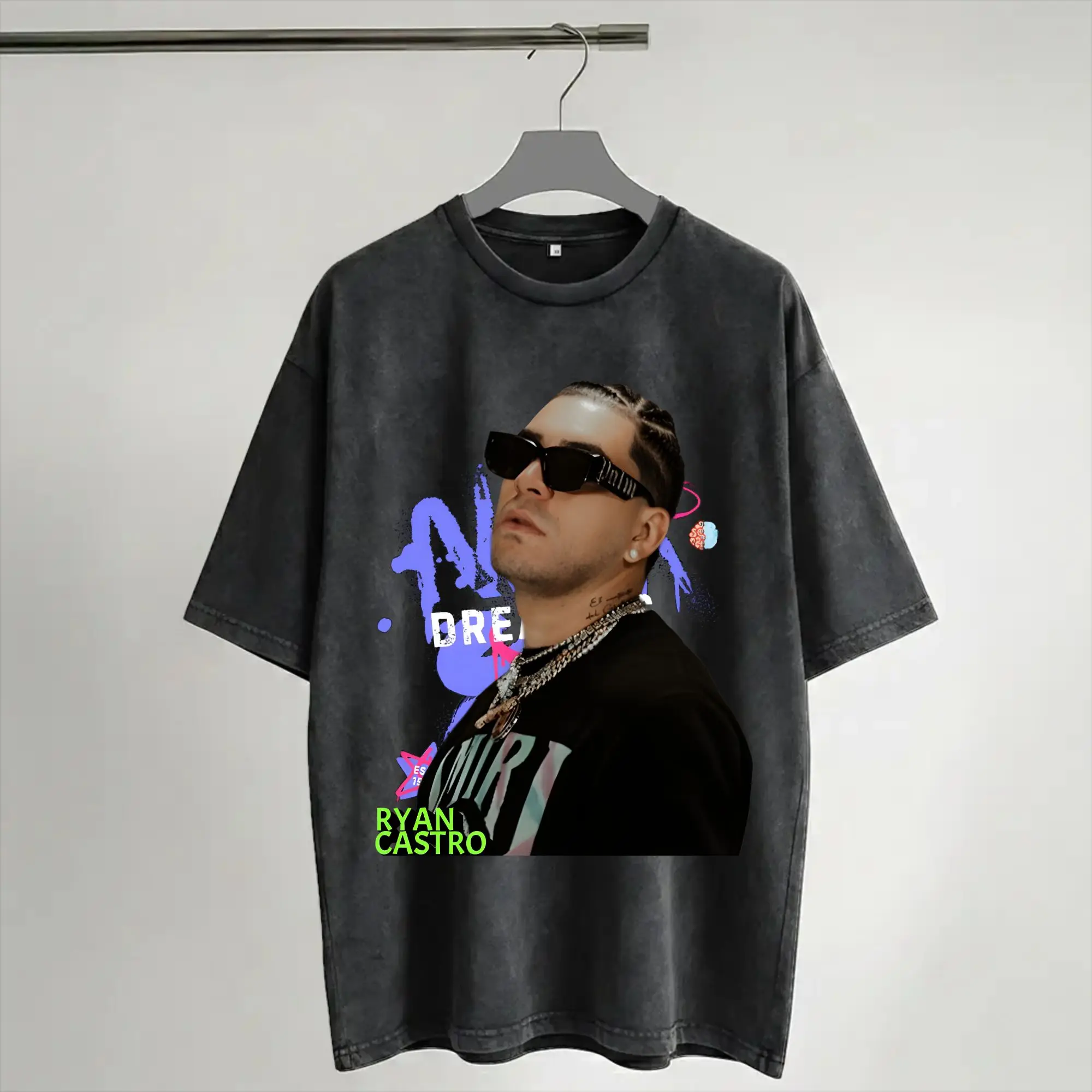 Harajuku Washed Shirt  Ryan Castro Album Tour 2026 Merch Novelty T Shirt Oversize  Streetwear Short Sleeve Printed Tops Tees