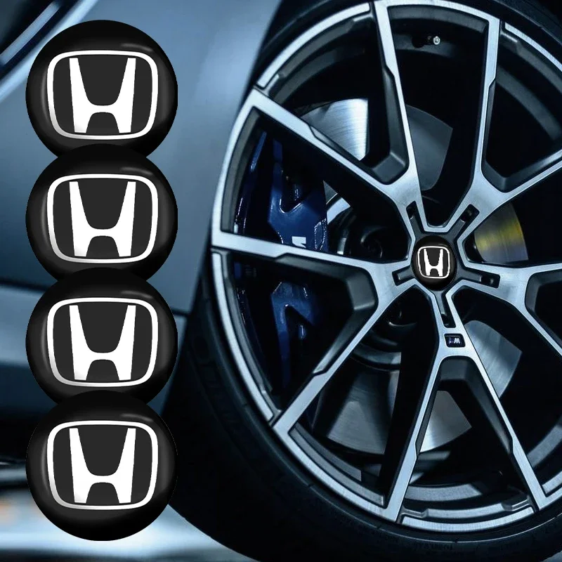 4pcs Car Wheel Center  Rims Caps Hub Cover Stickers For Honda Accord 7 Crv Civic Fit City Jazz 8th Gen Goods Auto Accessories