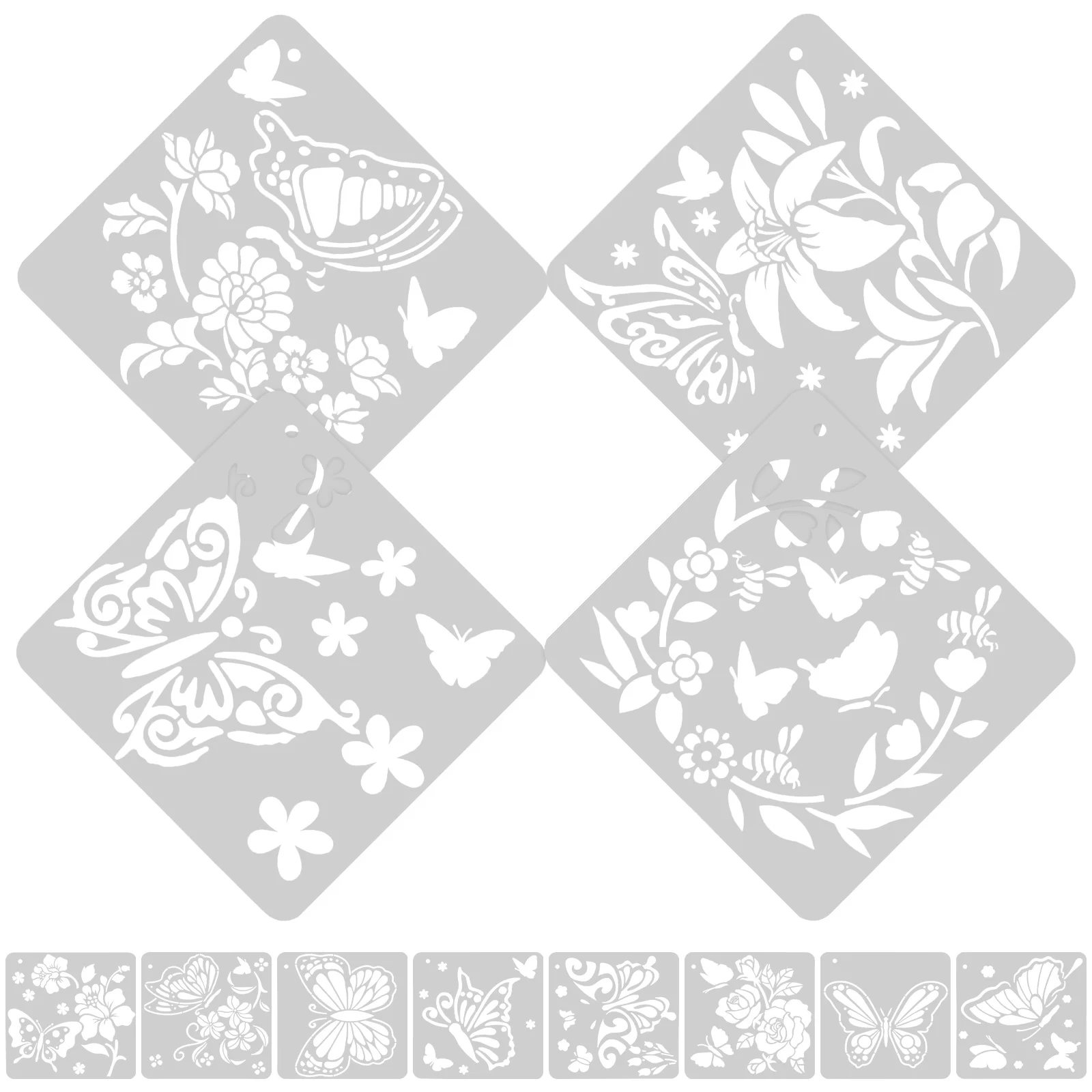 12 Sheets Paint Canvases for Painting Template Large Stencils Butterfly Child Kids