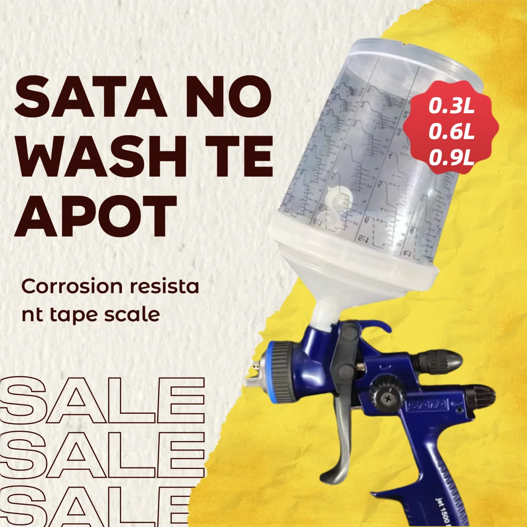 

SATA Spray Gun General Disposable Gun Pot 0.3L/0.6L/0.9L Plastic Gun Cup With Graduated Paint Cup Paint Mixing Cup