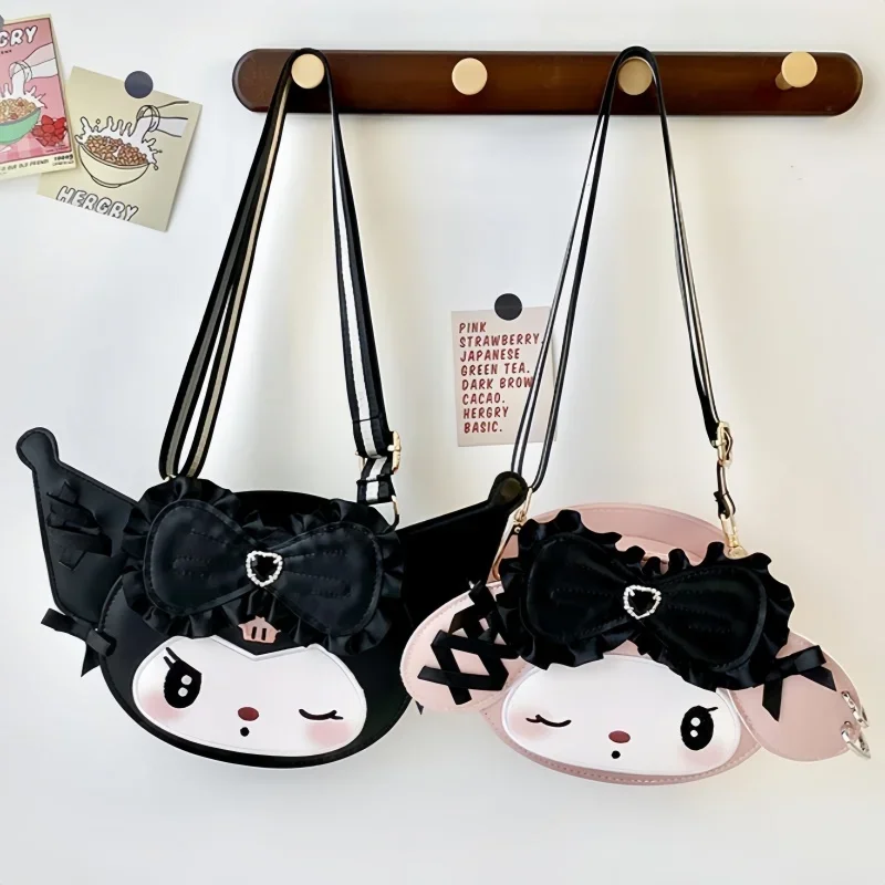 Sanrio Kuromi borsa a mano Cartoon My Melody Mini borsa a tracolla borsa a tracolla in pelle Pu per donna ragazze borsa a tracolla carina regalo