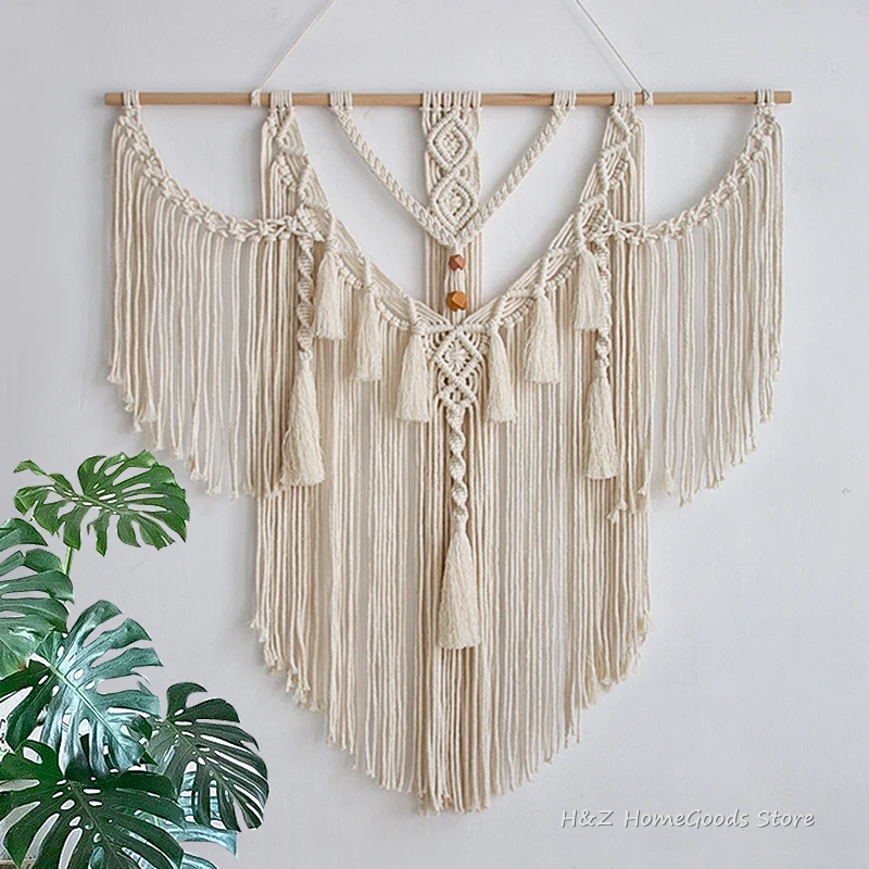 Grote Macrame Muur Opknoping Wandtapijten Met Kwasten Hand Geweven Nordic Stijl Voor Woonkamer Slaapka kamer decoratie mer Huis Decor Boho Decoratie muur decoratie kamer decoratie wand decoratie macrame huis decoratie