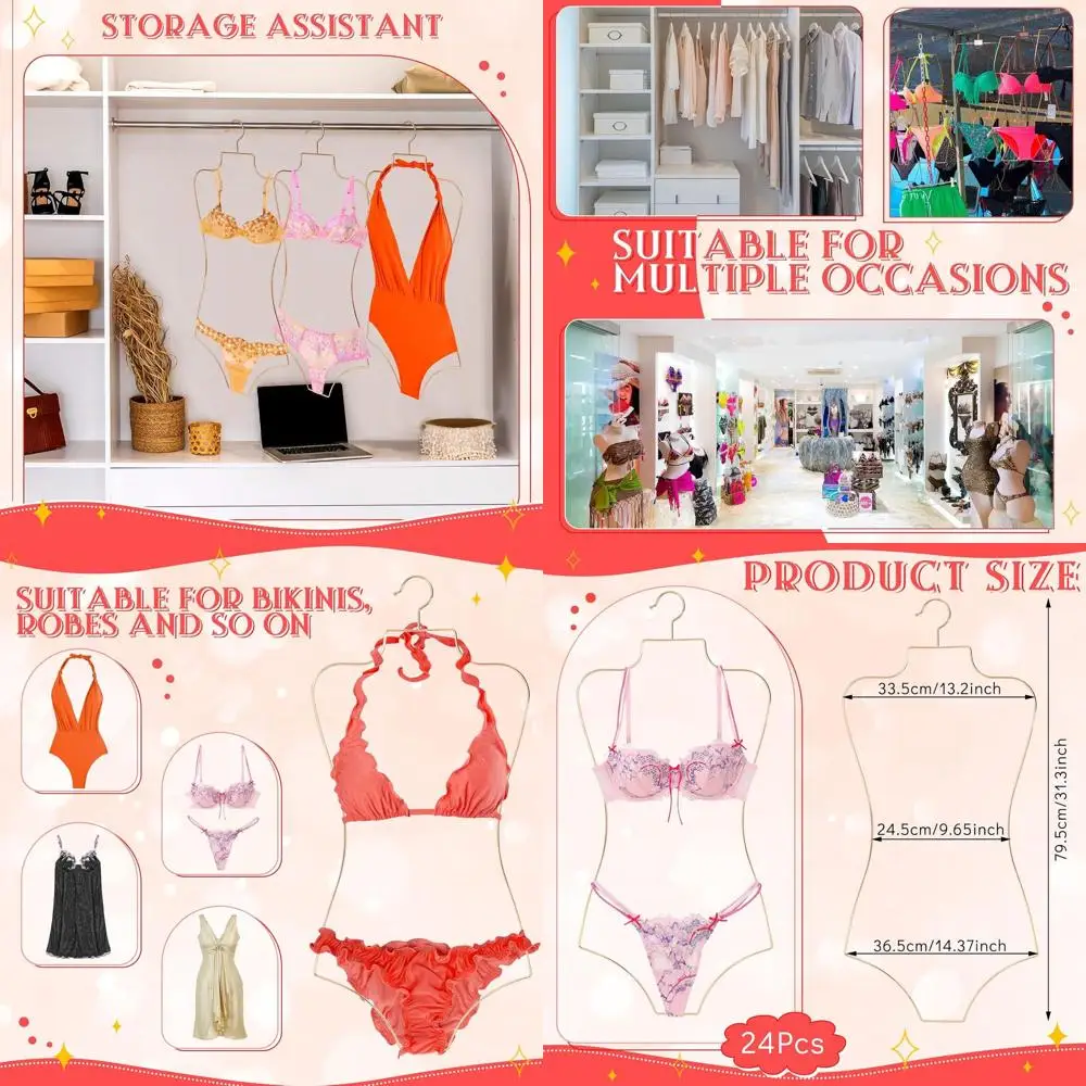 Bikini Hangers for Display - Wire Lingerie Hangers for Swimsuit and Bathing Suit Clothes