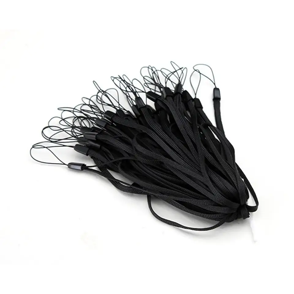 Set de 10 correas protectoras para muñeca con cuerda de pino negra, cordón para selfie stick, linterna y teléfono móvil 6