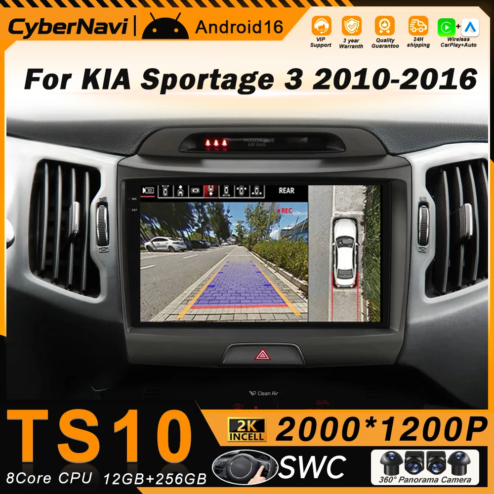 Android Car Radio Multimedia Player For Kia Sportage 3 SL 2010 - 2016 Carplay RadioAuto 4G GPS Navigation NO 2din DVD