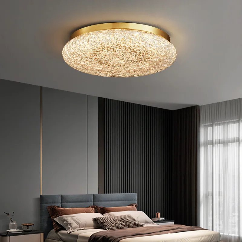 Resin Italian minimalist all-copper light luxury high-end ceiling lamp, post-modern simple ceiling lamp