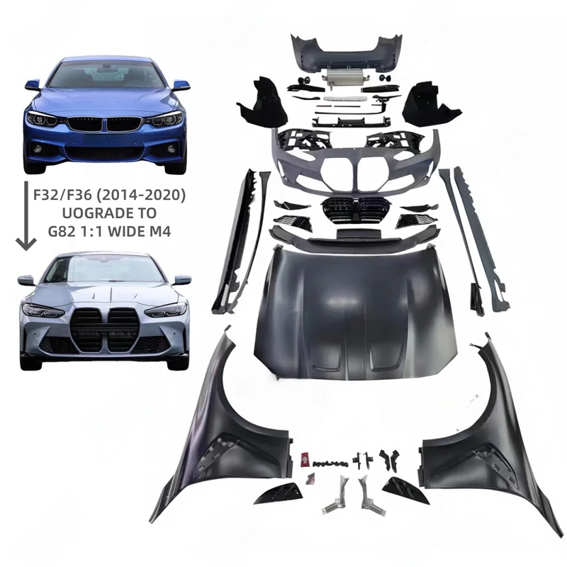 High Quality G82 M4 Style Conversion Body Kit Fit for 4 Series F32 F33 F36 2014-2020 Including Hood Fender Bumper Exterior