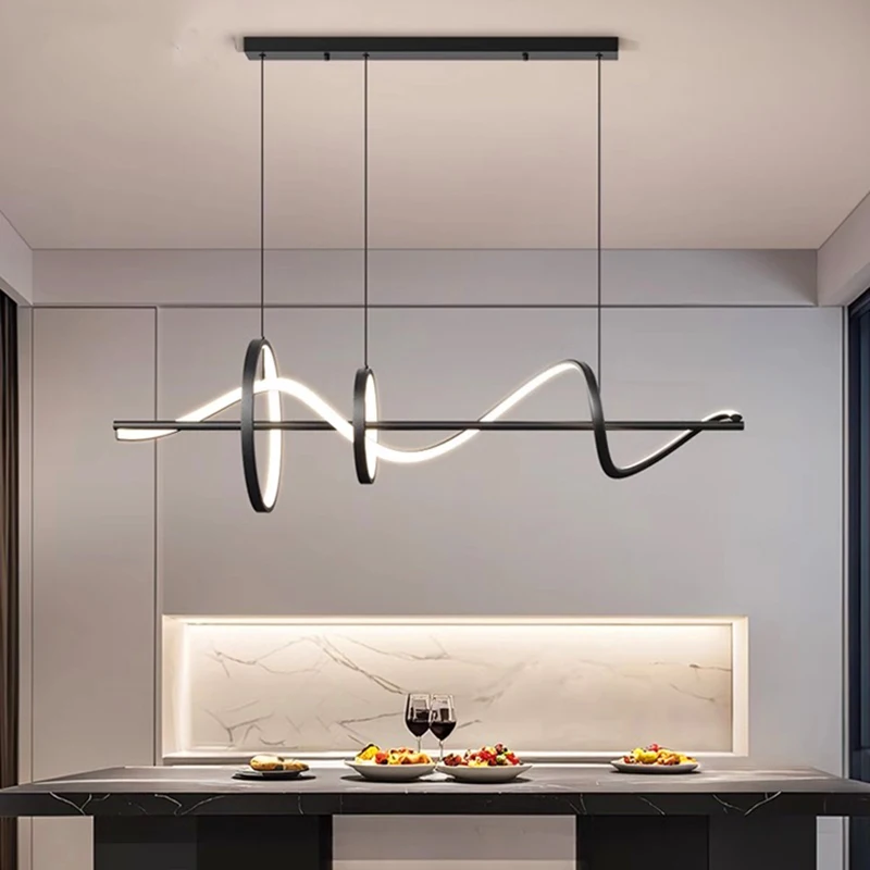 Plafonnier LED suspendu au design moderne, éclairage d'intérieur, luminaire décoratif de plafond, idéal pour un salon ou une salle à manger