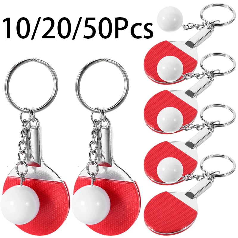 10/20/50 pçs boneca em miniatura tênis de mesa ping pong brinquedos para meninos mini tênis de mesa ping pong chaveiro esporte série chaveiro