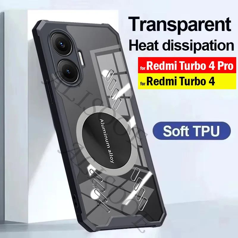 Transparente Capa für Redmi Turbo 4 Pro Hülle HD Clear Wärmeableitungsschutz Handyhülle für Xiaomi Redmi Turbo 4 Funda