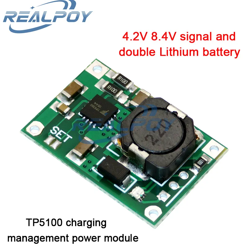 TP5100 charging management power supply module board TP5000 1A 2A compatible with 4.2V 8.4V single and double lithium batteries