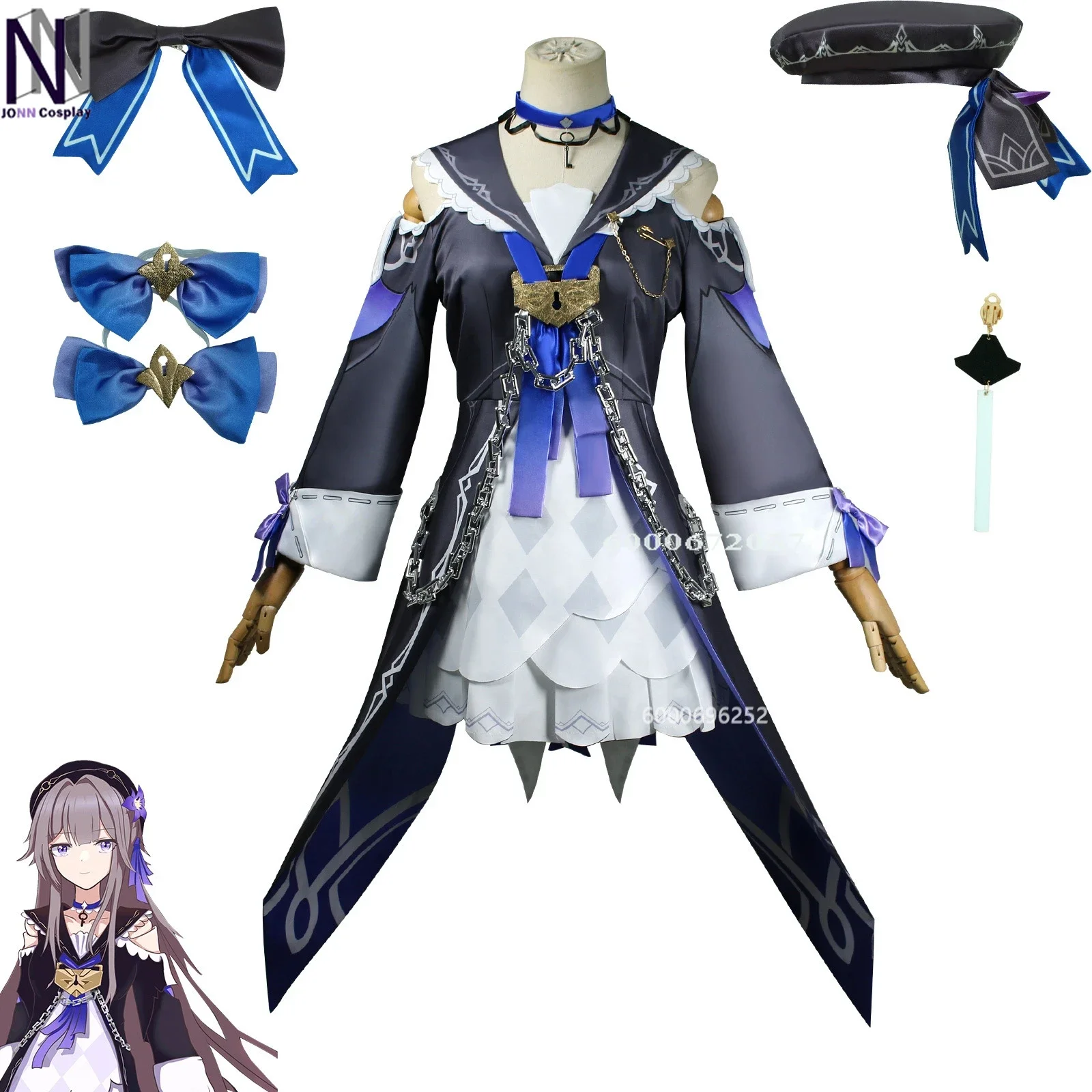 

Honkai Star Rail Game Herta Full Set Cosplay Costume Coat Cloak Wig Uniform Suit Halloween Xmas Role Play Outfit and Props