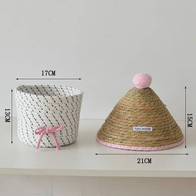 防塵収納ボックス家庭用収納バスケット綿糸織雑貨デスクトップ収納バスケット織バスケット