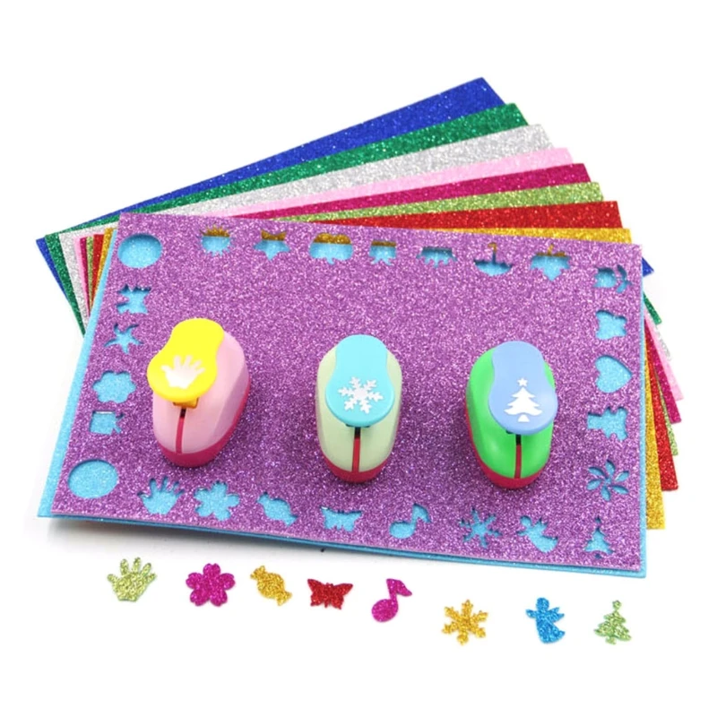 10 Pcs A4 반짝이 거품 논문 Cardstock 스폰지 폼 EVA 종이 Pearlescent 파우더 반짝이 종이 시트 아이들을위한 DIY Handmade Cra