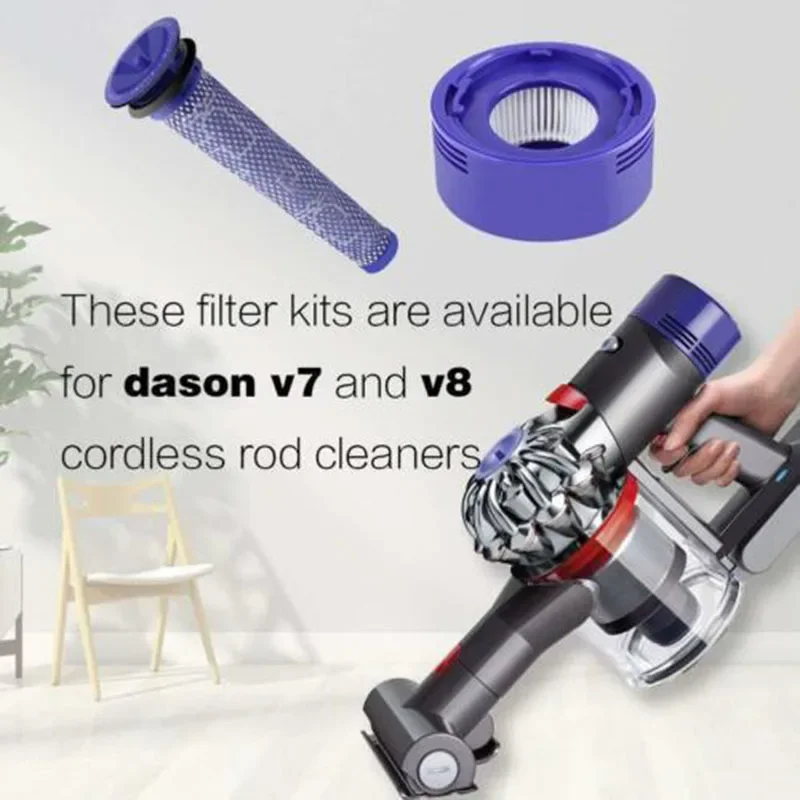 فلتر Hepa لـ Dyson V7 V8 Animal ملحقات بديلة مطلقة قطع غيار المكنسة الكهربائية