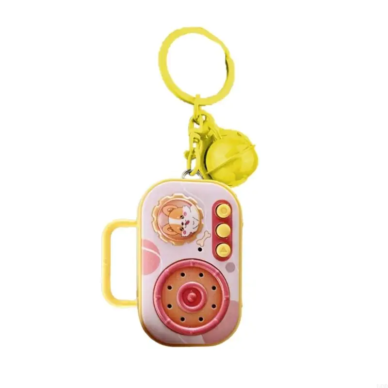 Y3nd Portable Cartoon Music Box Keychain Music Recorder Keychain acrescenta diversão para deslocar festas gravar