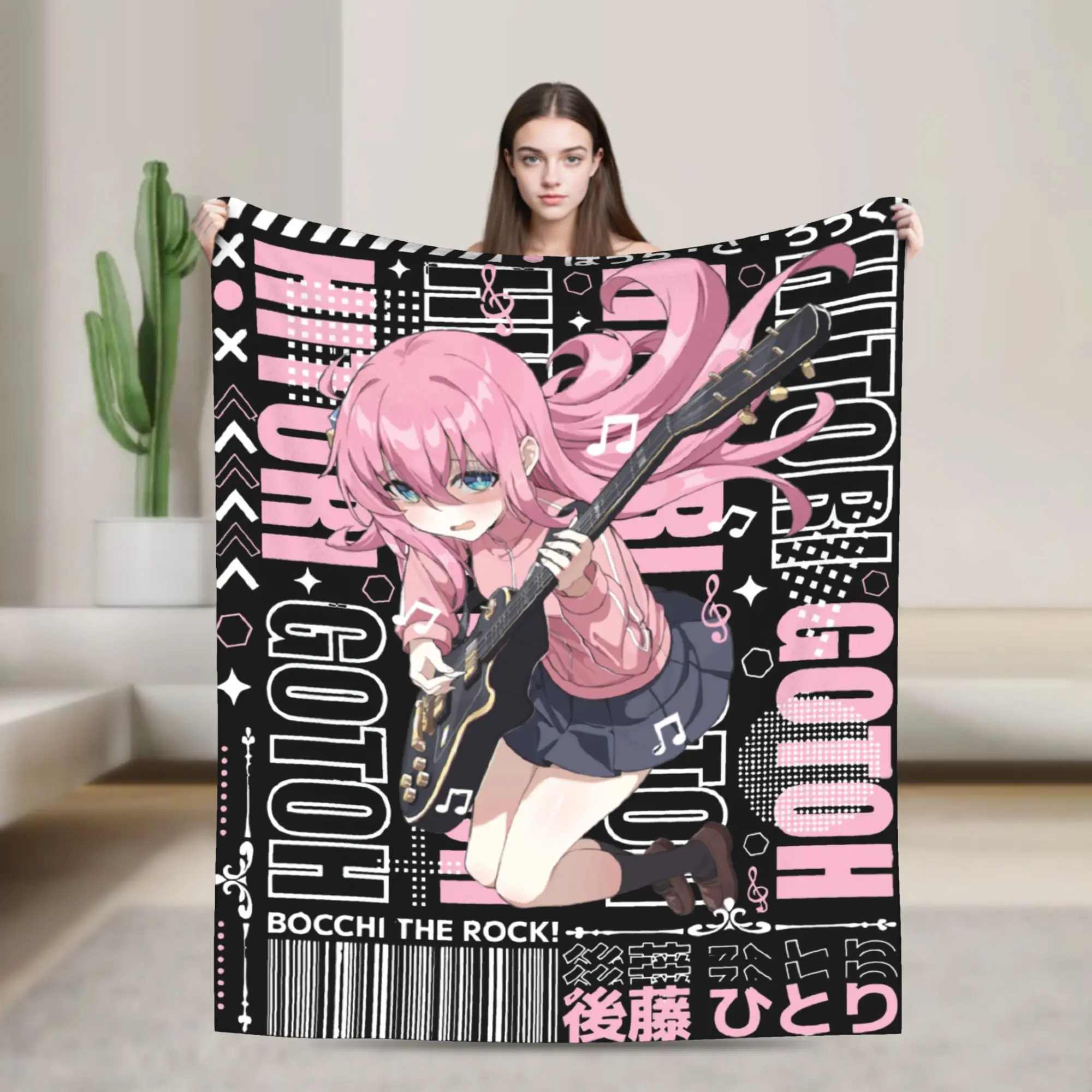 Bocchi the Rock! Rock Kawaii Hitori Goto Blanket Ultra Soft  Throw Blankets for Sofa 50x60 Inch Multi-size Plush Thin Quilt
