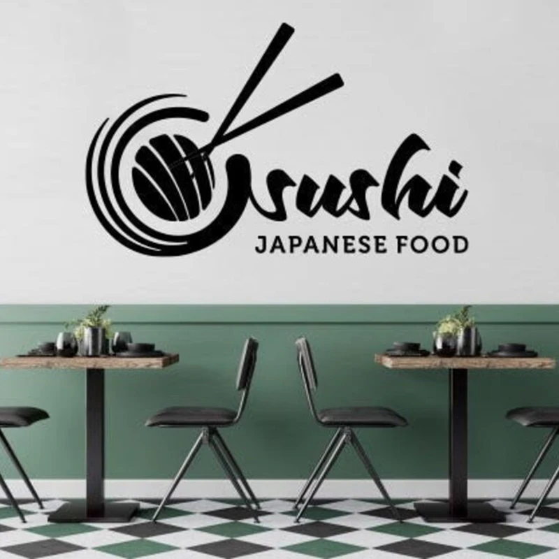 Sushi Bar Wall Decal Sushi Wall Decor Sushi Asian Food Wall Sticker Vinyl Letter Japan Food Restaurant Decor Design Decal A652
