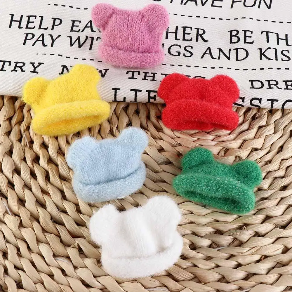 Knitted Mini Knitted Hats Handmade Materials Mini DIY Doll Decorative Cap Colorful Cute Knitted Finger Cap Kids Girls Toys