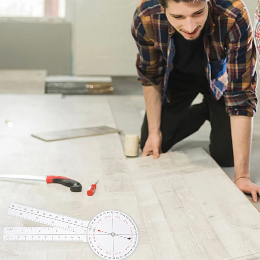 4pcs Protractor Tool Plastic Angle Ruler Portable Measuring Goniometer For Math Drawing Drafting Clear Scale Rotary Angle