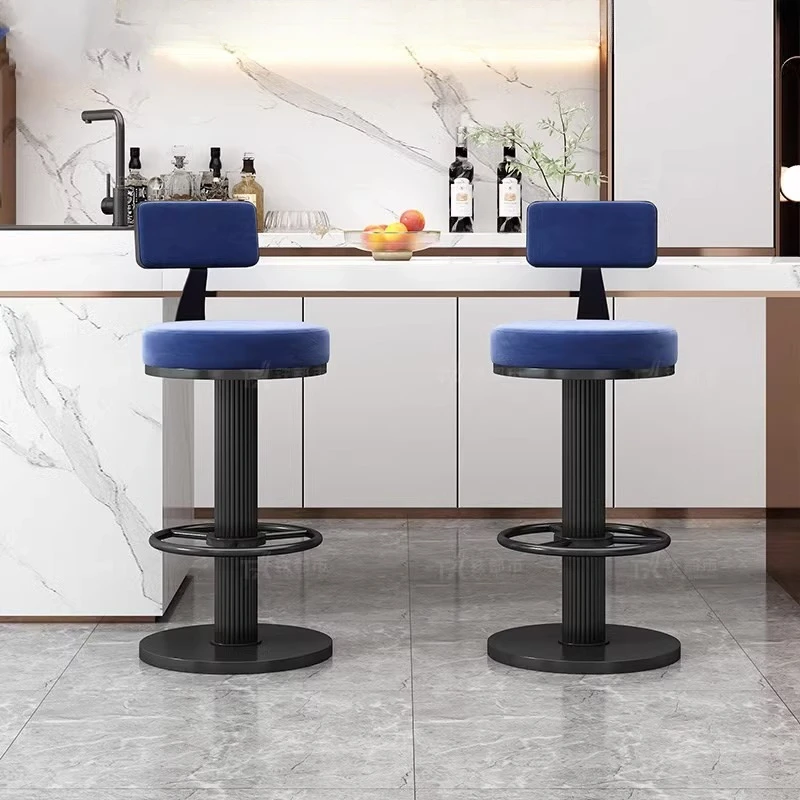 Round Nordic Bar Chairs Stool Design Metal Comfortable High Bar Chair Swivel Kitchen Tabouret Haut Pour Cuisine Luxury Furniture