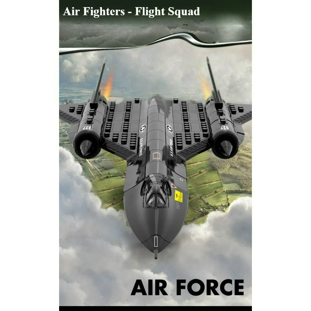 

DIY SR-71 Blackbird Spyplane Model Kit Iconic Military Collectible Building Blocks Gift for Aviation Enthusiasts（183pcs）