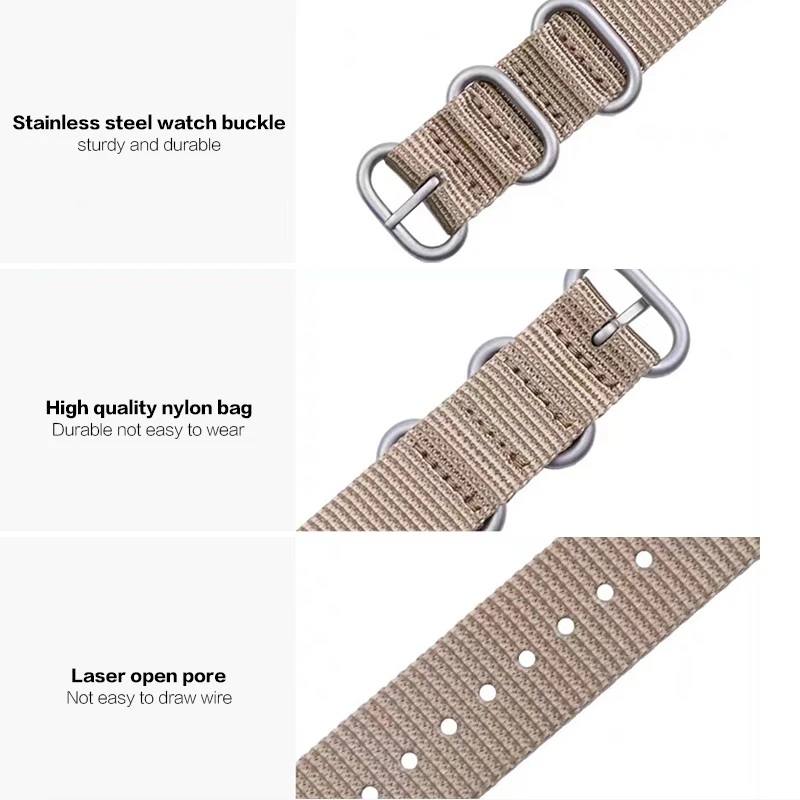 18mm 20mm 22mm 24mm Nylon  Watch strap  watchband comfortable bracelet High Quality Watch  Stainless  Steel Buckle  soft