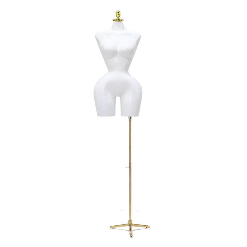 Large Size Curved Mannequin Couture Femme with Big Ass Breasts Gold Body Manikin for Women's Clothing Show