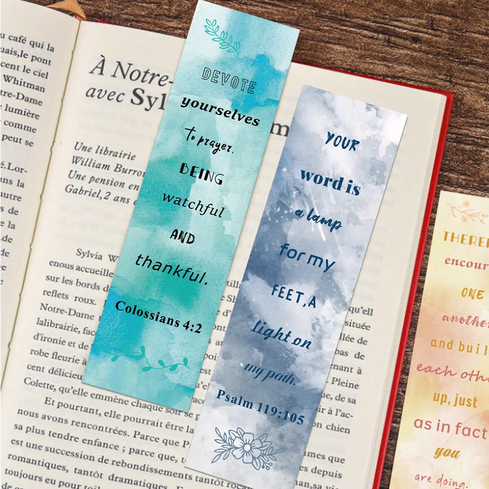 Imagem -03 - Versículo da Bíblia Aquarela Bookmarks Christian Bookmarks Bíblia Reading Club Gift Book Páginas Marcadores Anotados 30 Pcs