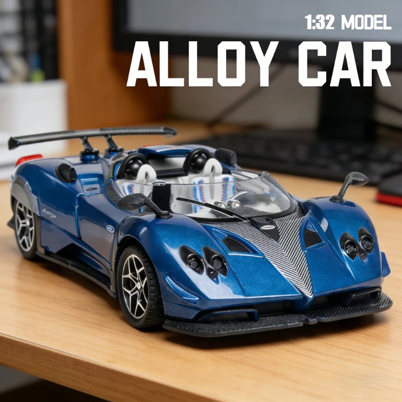 

1:32 Zonda R Supercar Simulation Diecast Metal Alloy Model car Sound Light Pull Back Collection Kids Toy Gifts