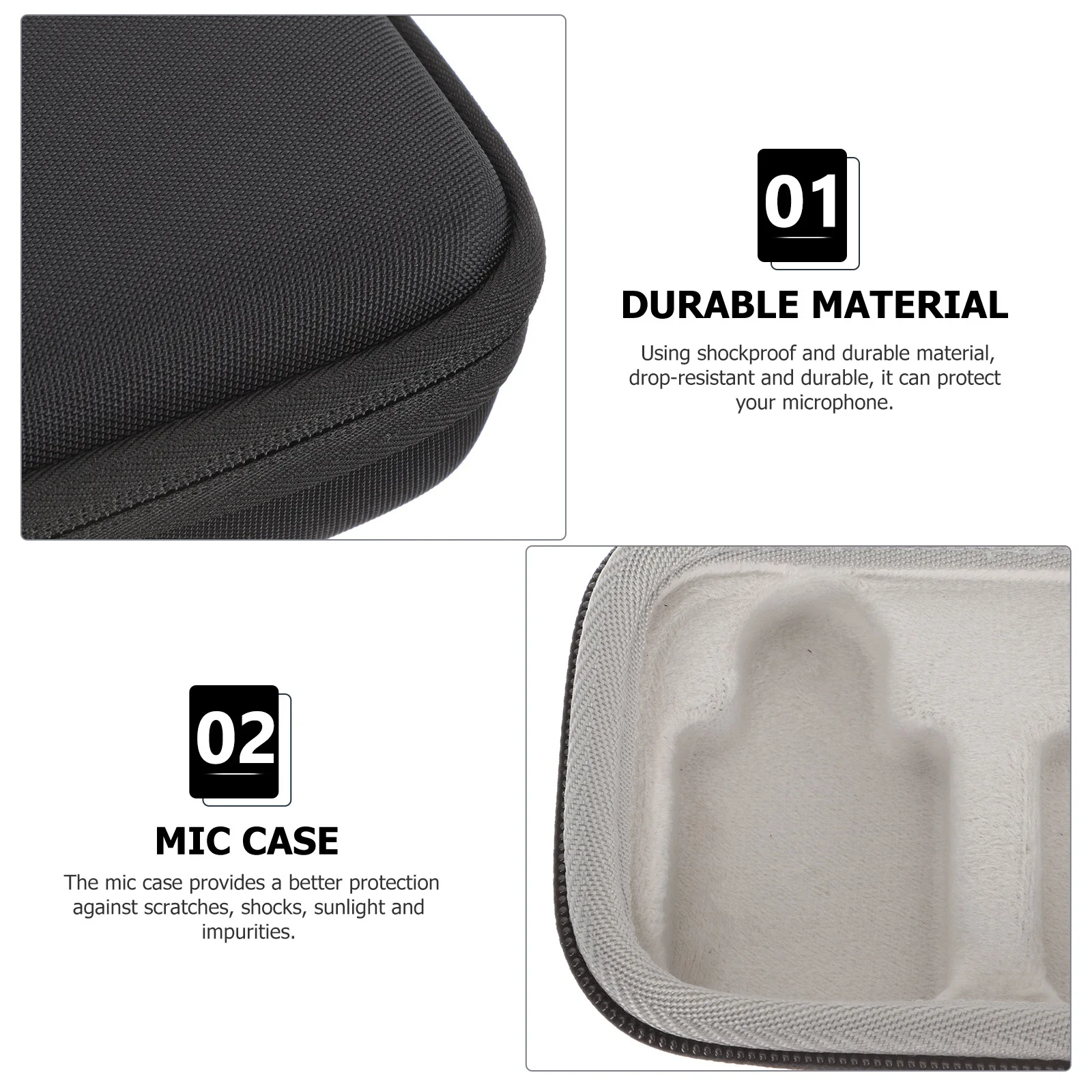 

Portable Microphone Case Shockproof Lightweight Carrying Bag Durable Mic Storage Compatible for Rode Wireless Go Ii