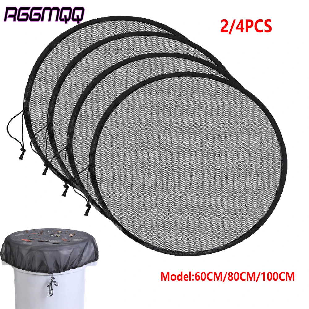 1/2/4PCS Mesh Cover for Rain Barrel 60/80/100cm, Black Water Tank Screen Net, Keep Leaves & Debris Out for Rain Collection