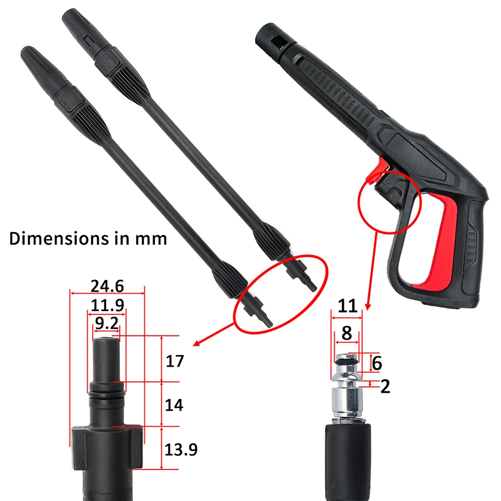 Pressure Washer Spray Gun Lance Nozzle for AR Blue Clean Black Decker Bosch Michelin Makita Stanley Pressure Washer